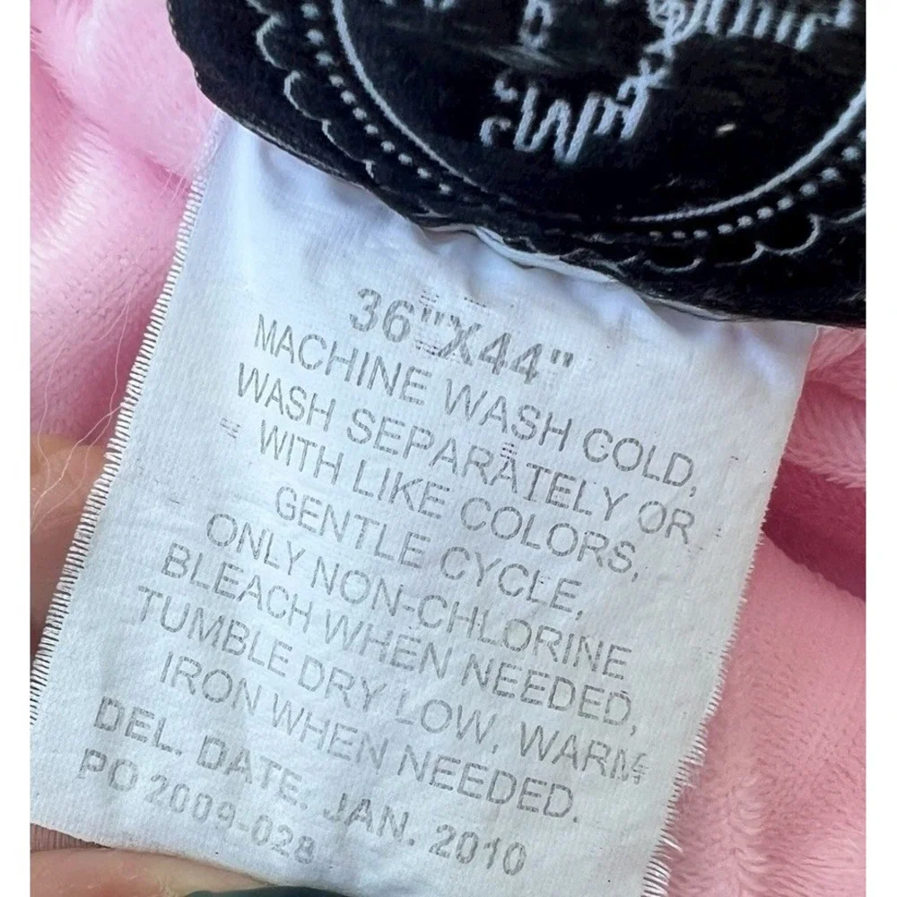 My Baby Sam Pink Baby Blanket With Flowers Green Trim‎ 36